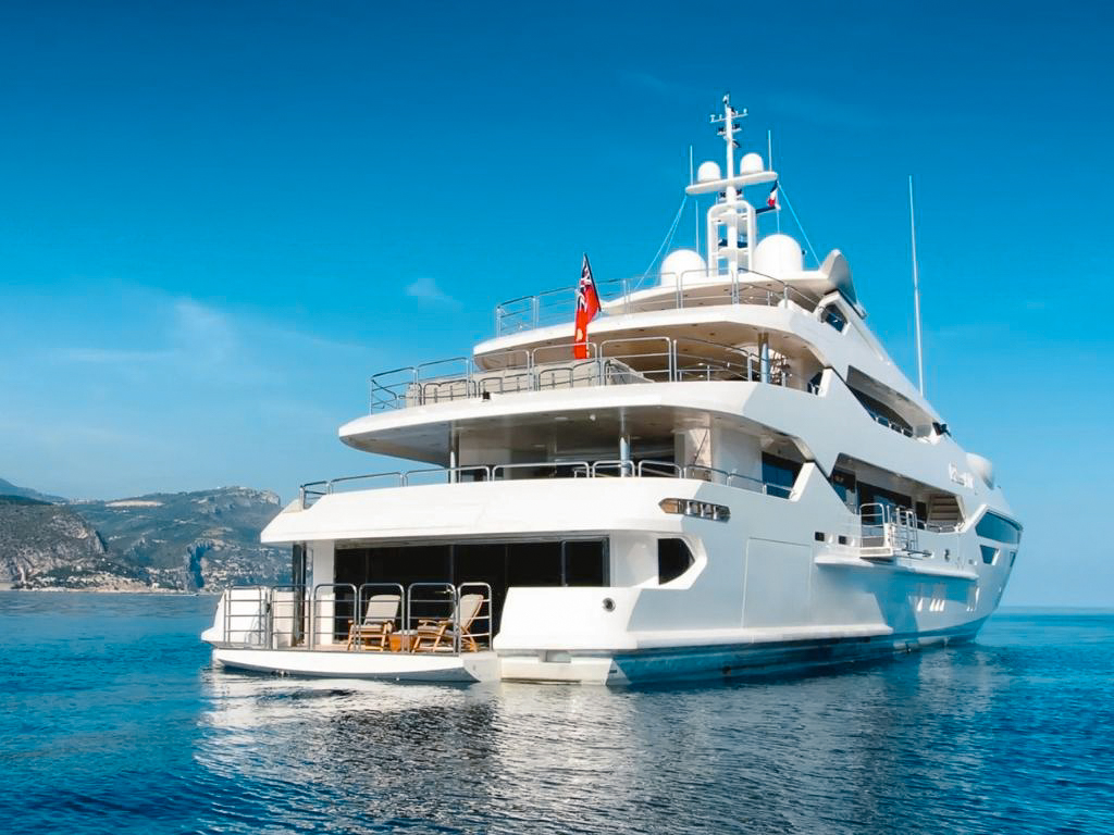 Deck lounge area on the 155 Sunseeker yacht