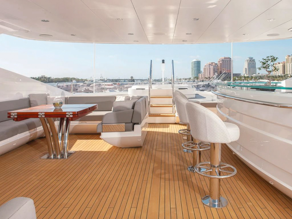 Water slide off the back of the 155 Sunseeker yacht