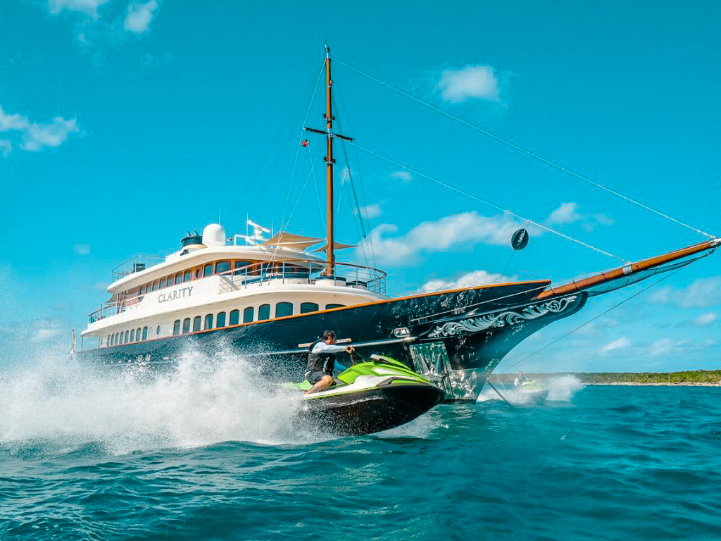 160 Bilgin Yacht exterior showing stern and water toys
