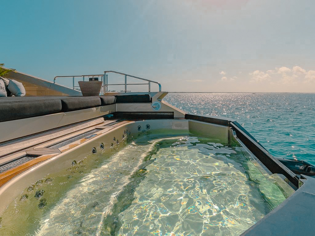 Interior salon of 171 Palmer Johnson yacht