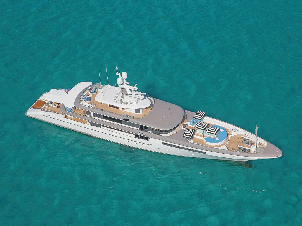 Dining area on the deck of 238 Lurssen yacht