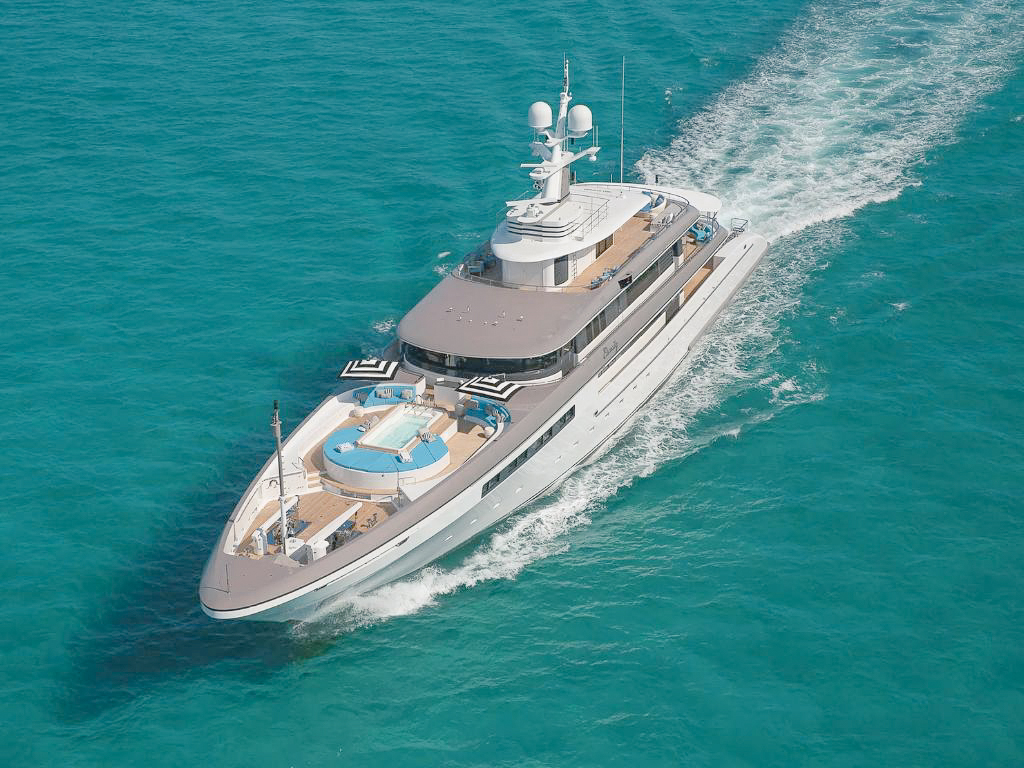 Another exterior view of the 238 Lurssen yacht at sea