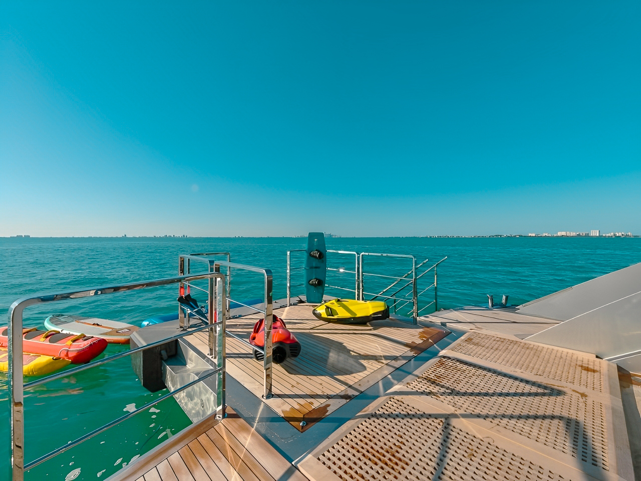 Open deck space on 160 Rossi Navi with ocean views