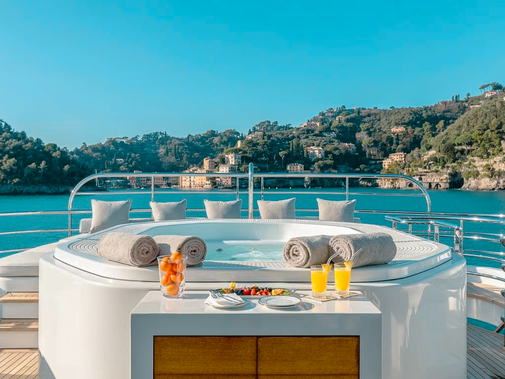 Luxurious master cabin on 180 Amels yacht