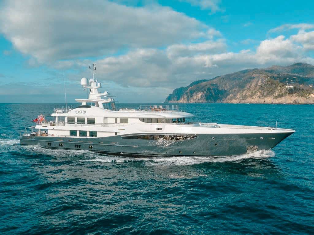 Luxury 180 Amels yacht with open deck spaces