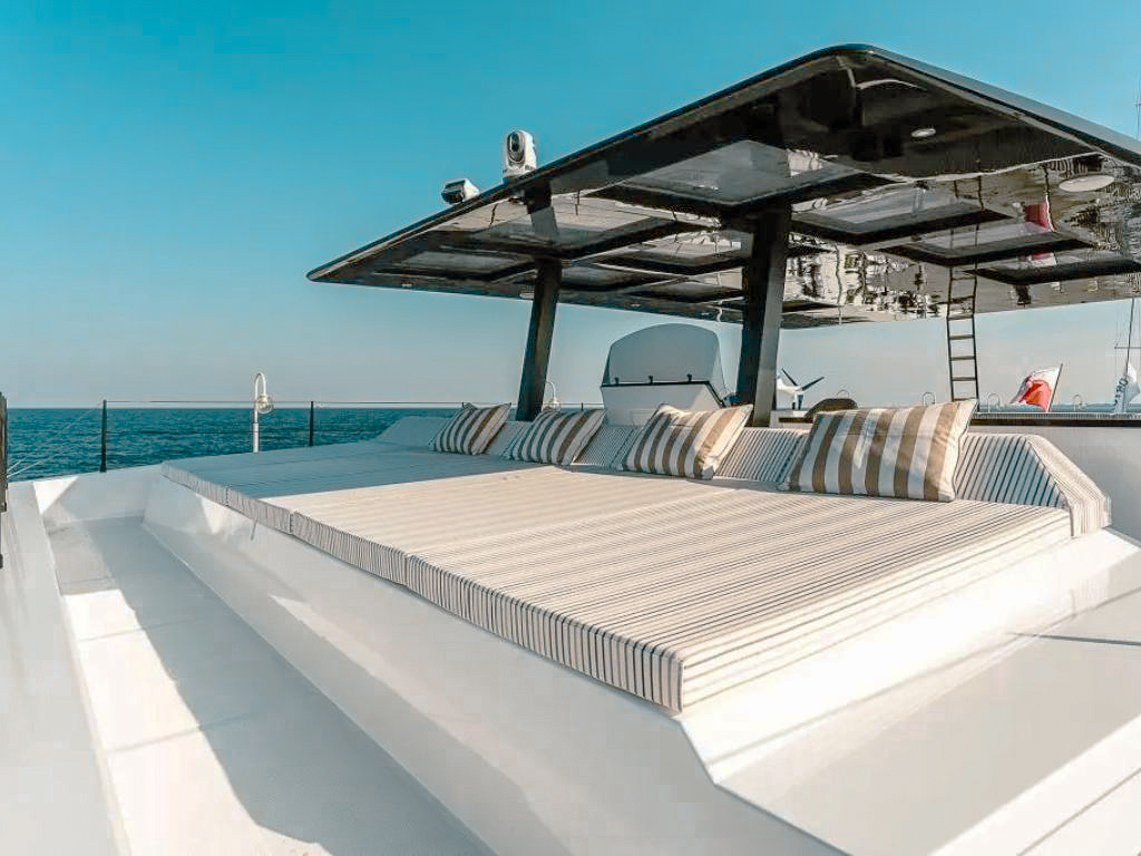 70 Sunreef III yacht at anchor in clear Caribbean waters