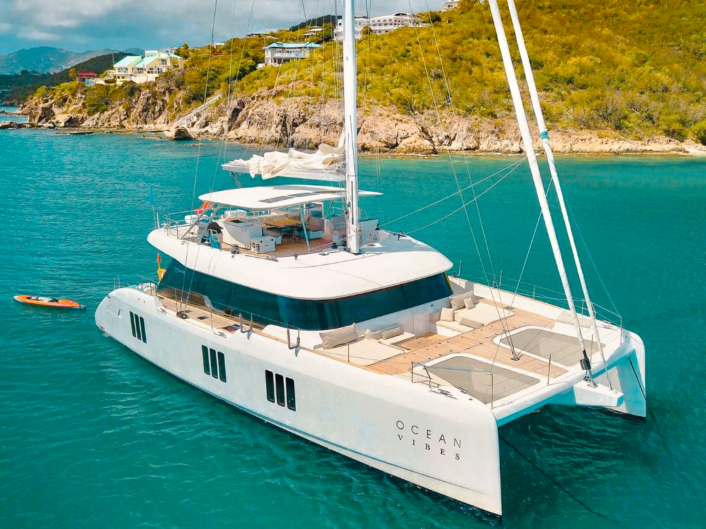 Dining area on the 74 Sunreef yacht