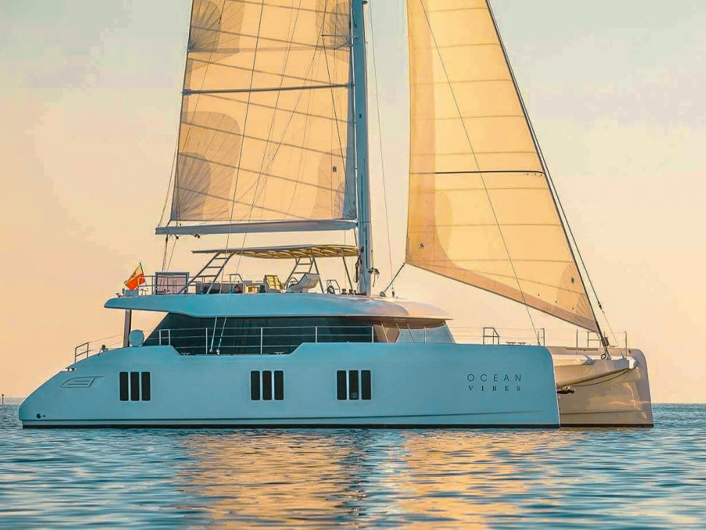 Exterior deck of the 74 Sunreef yacht