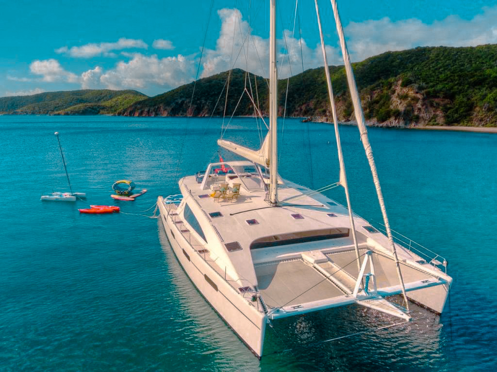 76 Silhouette yacht sailing in the Caribbean