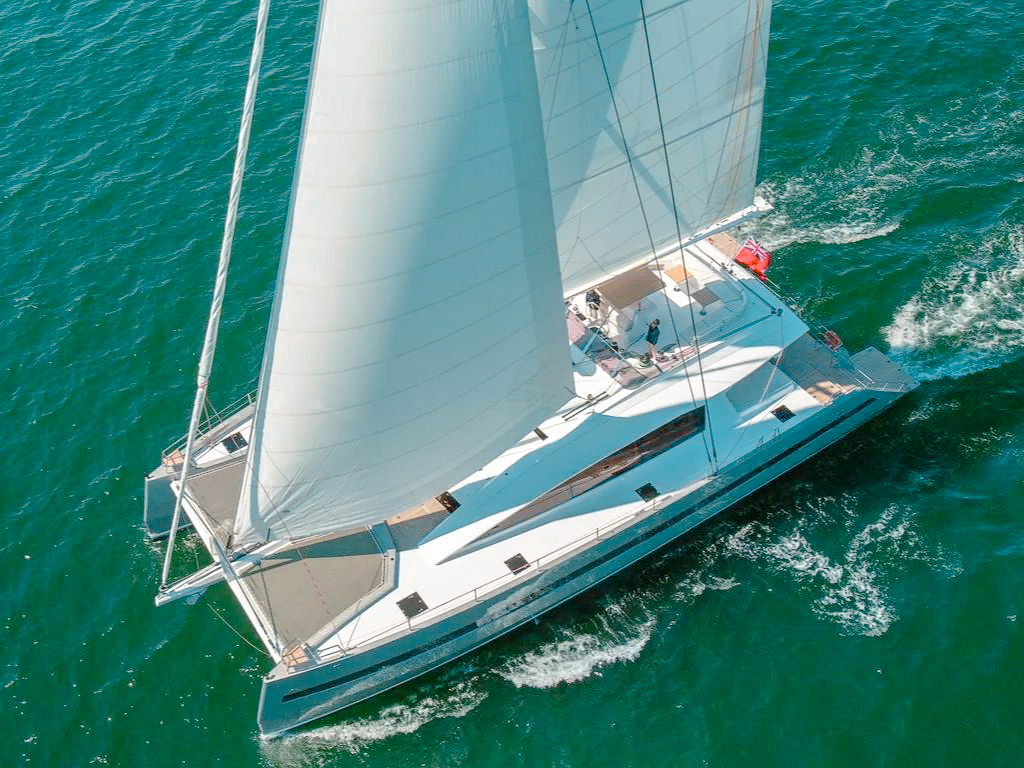 Guests relaxing on the deck of the 85 JFA yacht