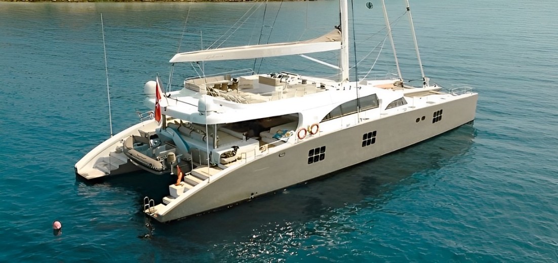 102 Sunreef sailing catamaran superyacht for private charter in the Caribbean