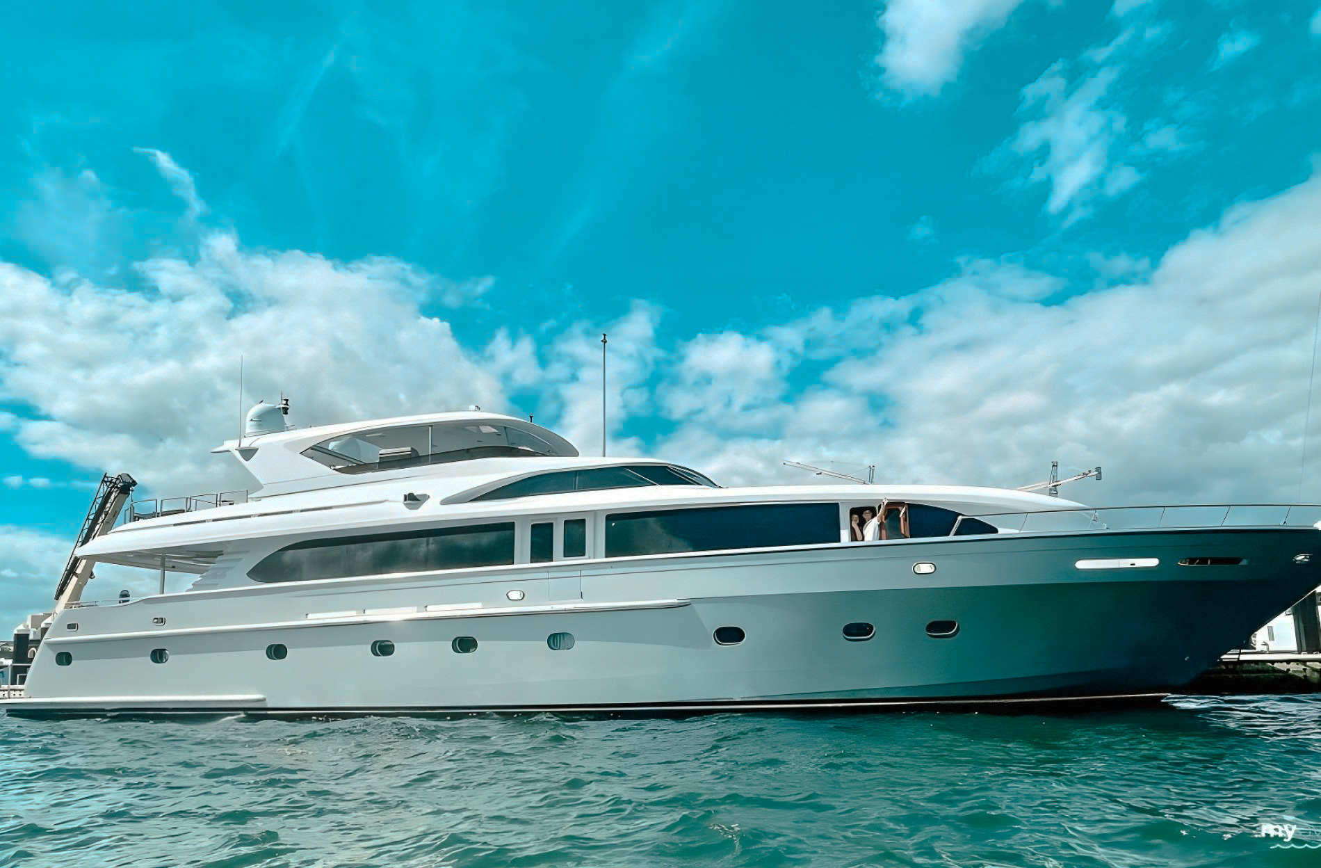 A luxurious cabin inside the 104 Intermarine yacht