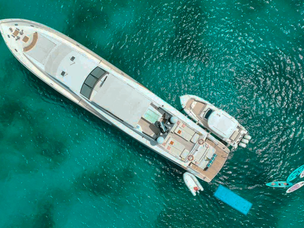 114 Couach yacht docked at Simpson Bay Marina in Caribbean