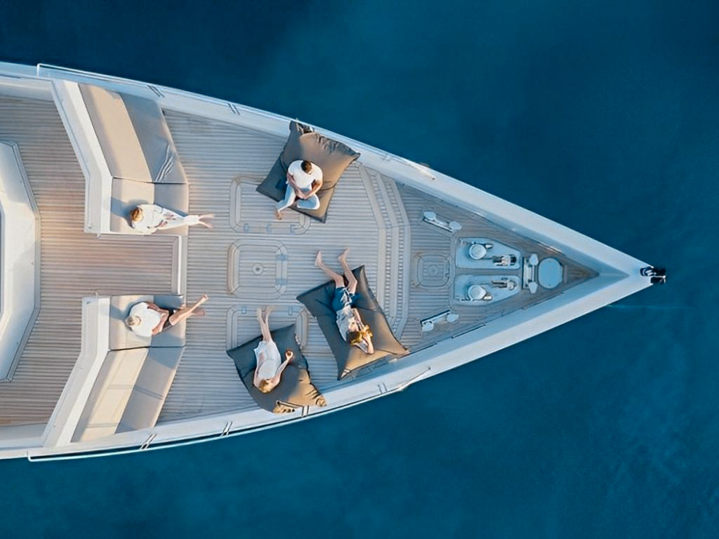 Close up of the 119 Tansu yacht's exterior