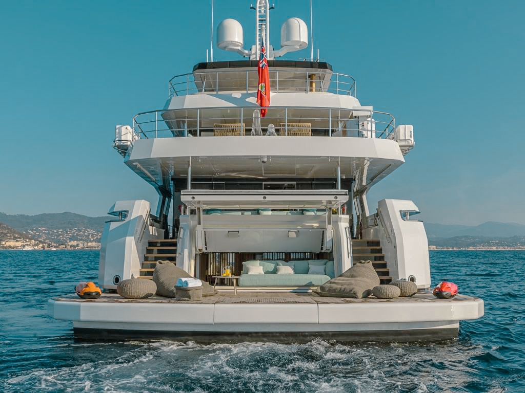 Exterior view of 125 Rosetti yacht at anchor