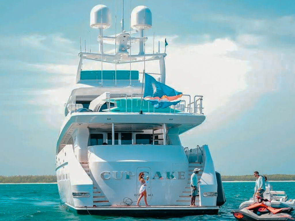 Another exterior shot of the 132 Sunseeker yacht on the water