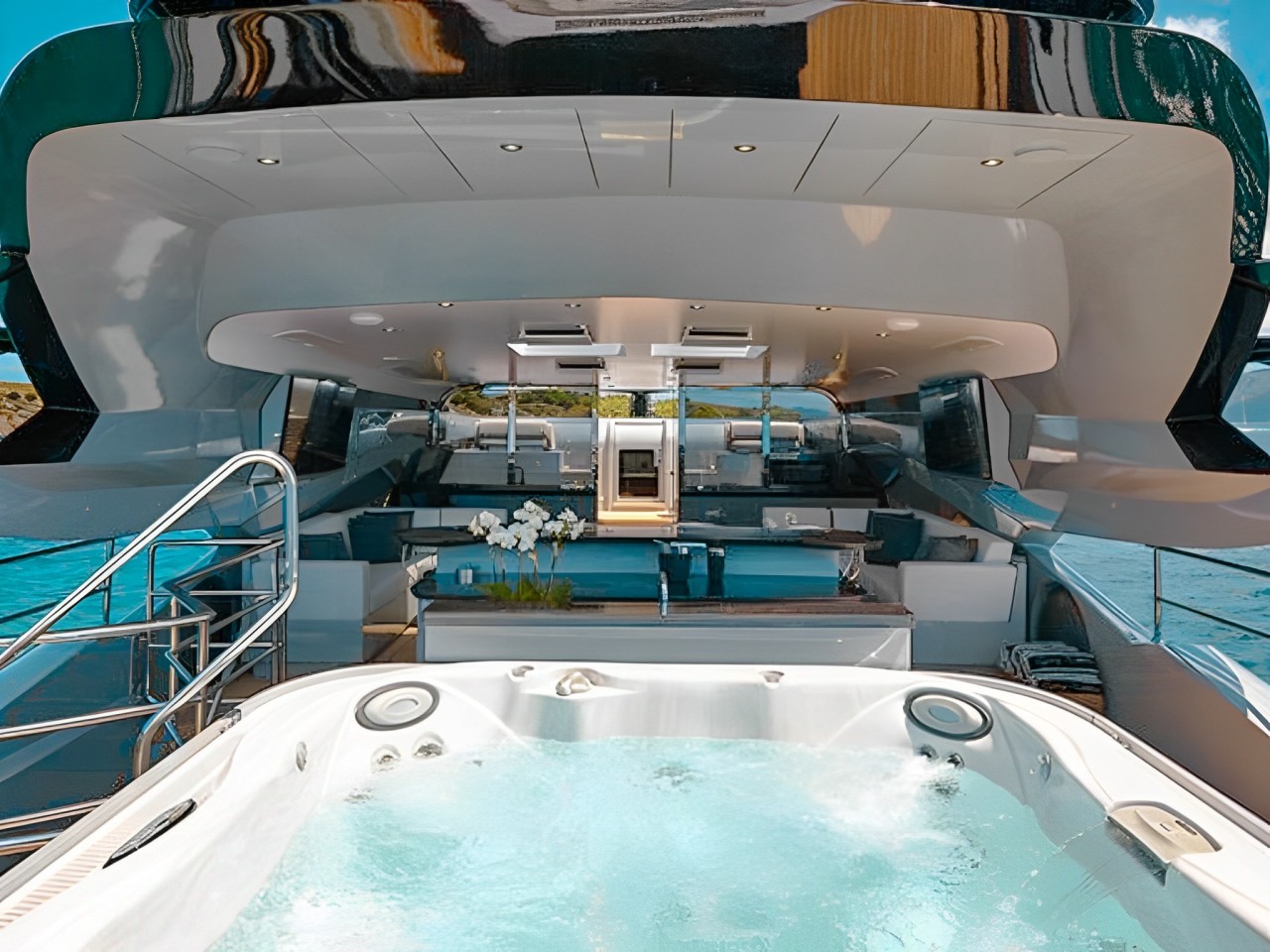 Watersports gear in position on the 150 Palmer Johnson yacht