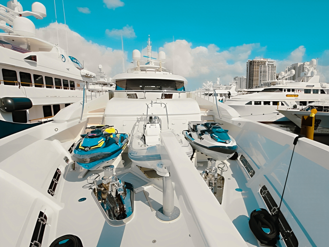 164 Westport yacht with sunset view over Caribbean waters