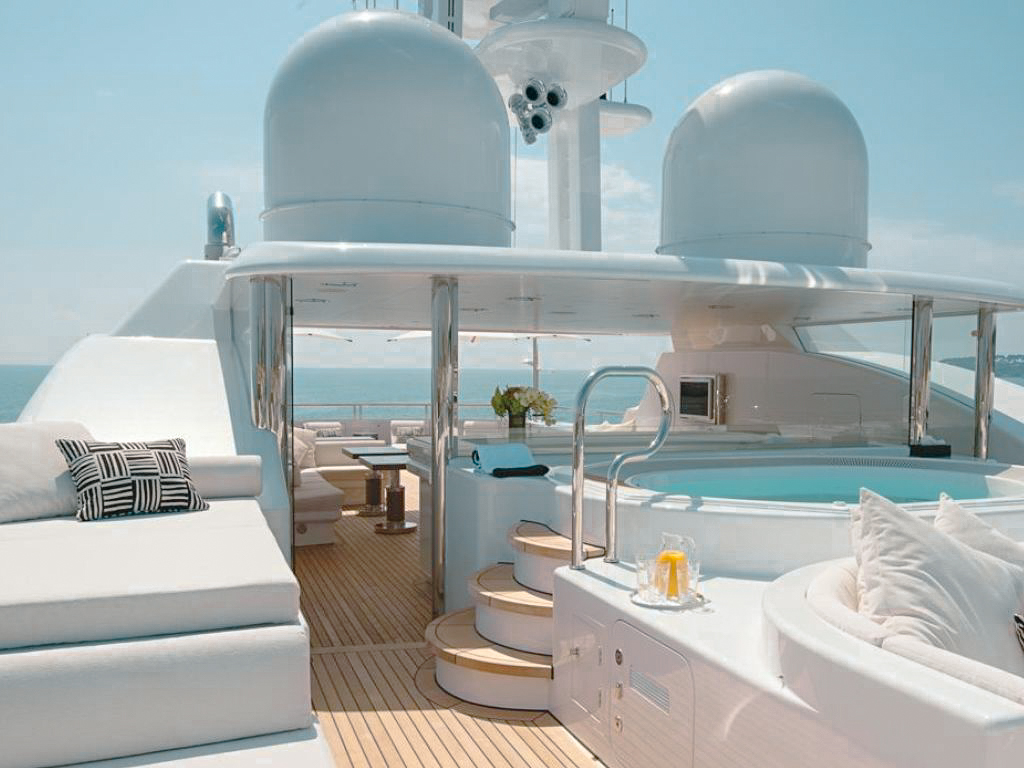 View of the Caribbean from the deck of 176 Feadship