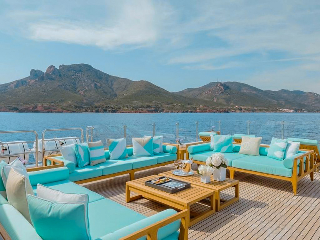 Deck lounge area on 196 CRN yacht