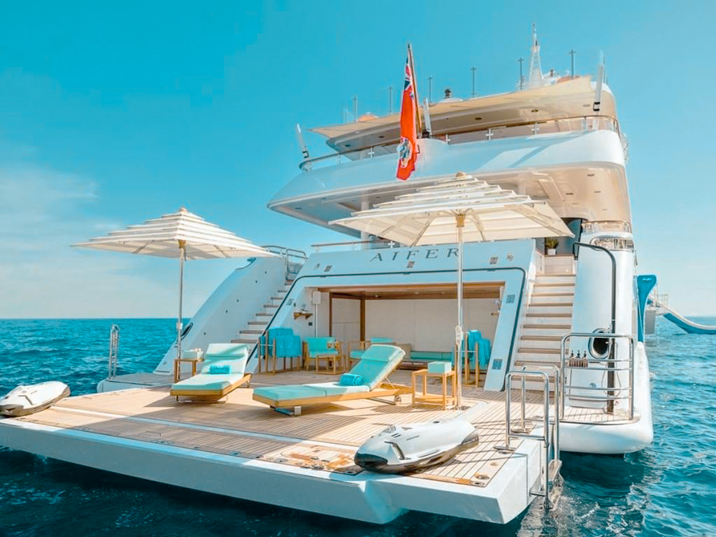 View of the 196 CRN yacht from the water