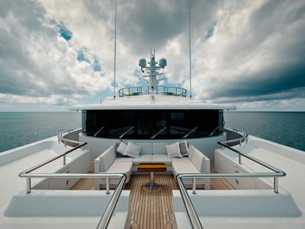 Main salon interior of the 197 Abeking &amp; Rasmussen yacht