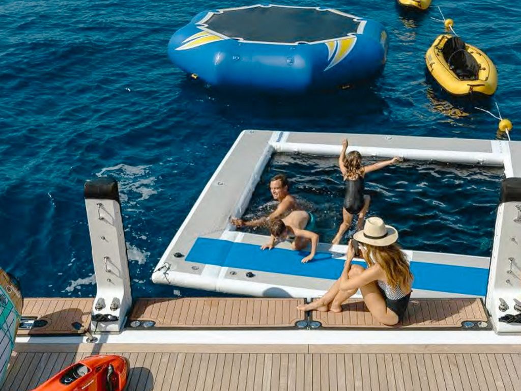 Another exterior view of the large 213 Benetti yacht at sea