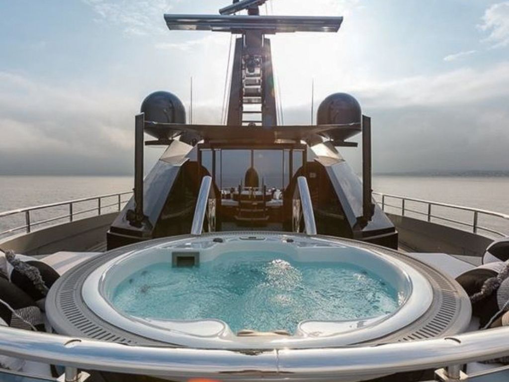 The spacious and modern salon interior of the 218 Isa yacht