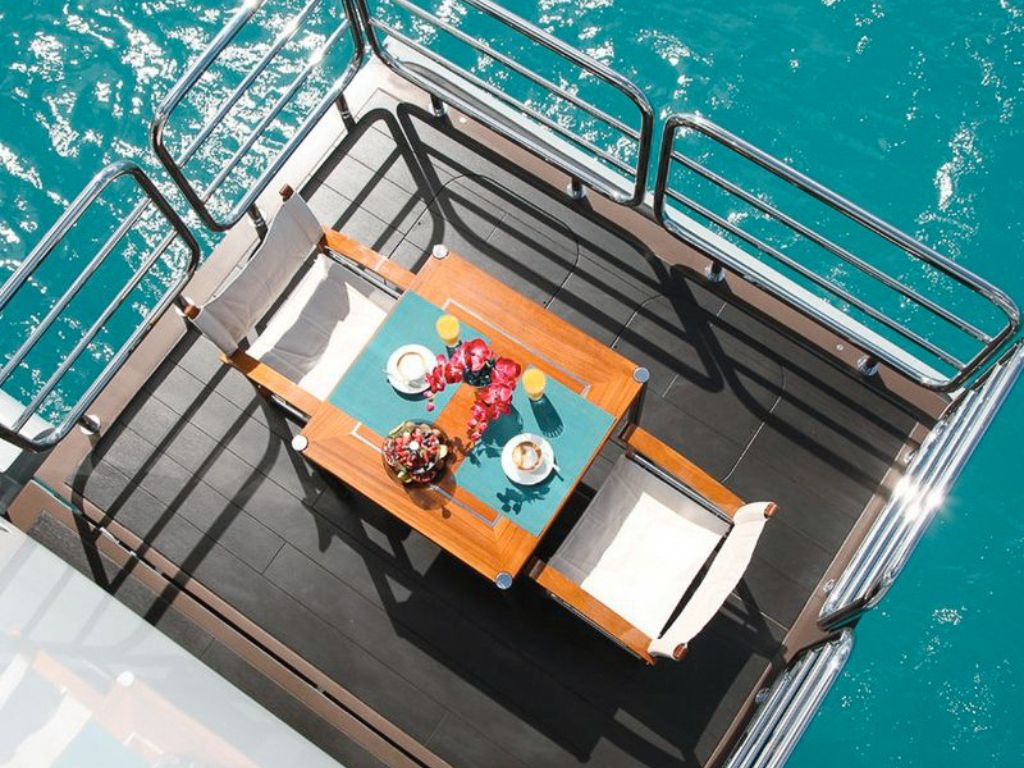 Front view of 241 Nobiskrug yacht at sea