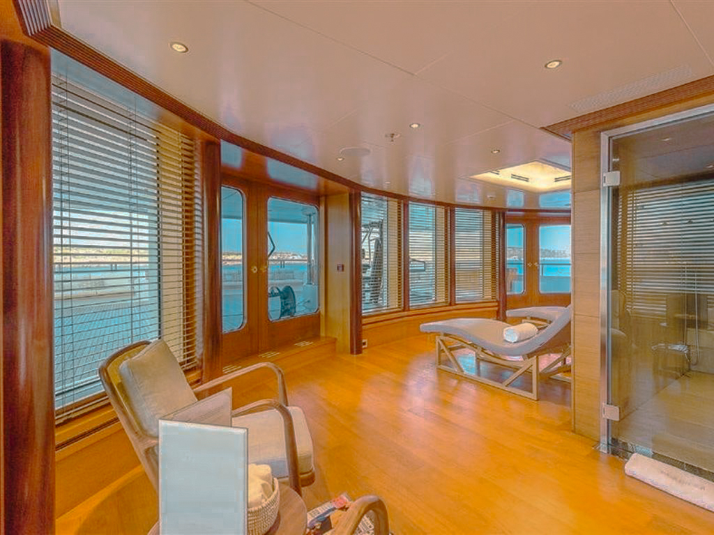 Spacious deck with seating areas on 251 Amels yacht