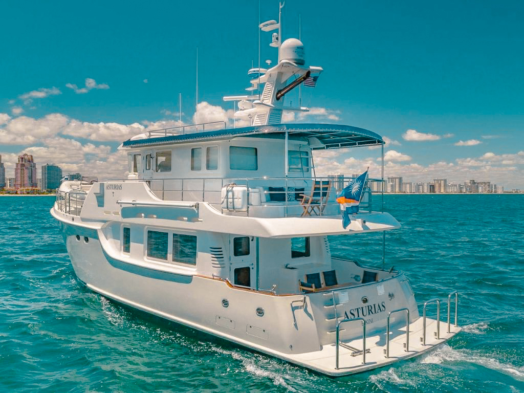 Another exterior view of 63 Nordhavn yacht cruising
