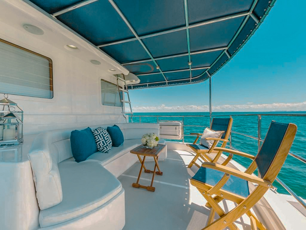 Side view of 63 Nordhavn yacht in the water