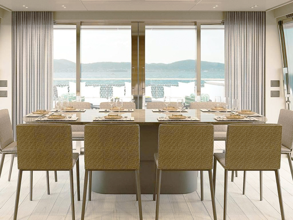 Luxurious master cabin on the 94 San Lorenzo yacht