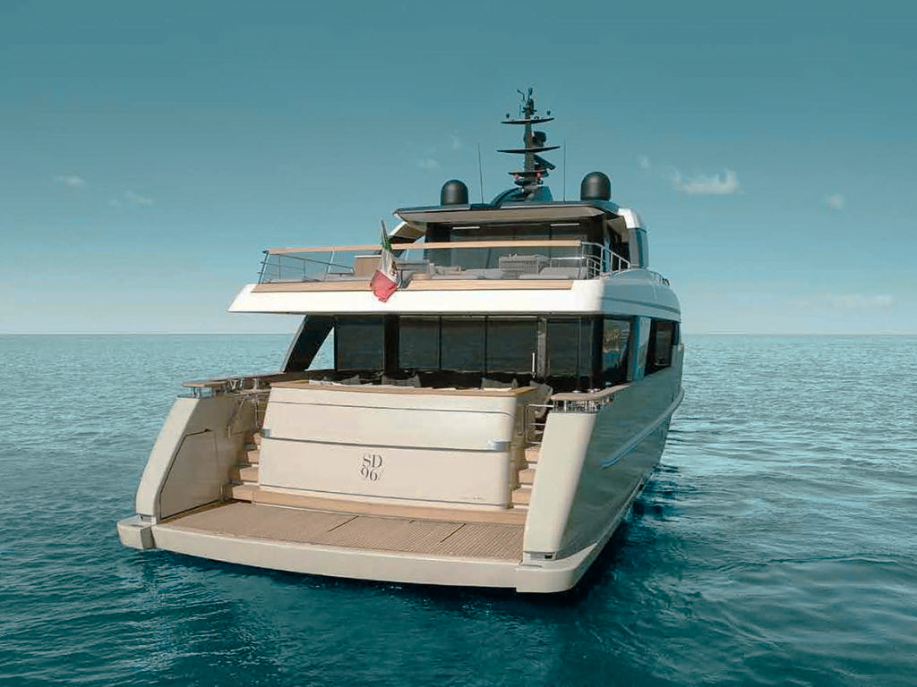 Interior salon of the 94 San Lorenzo yacht