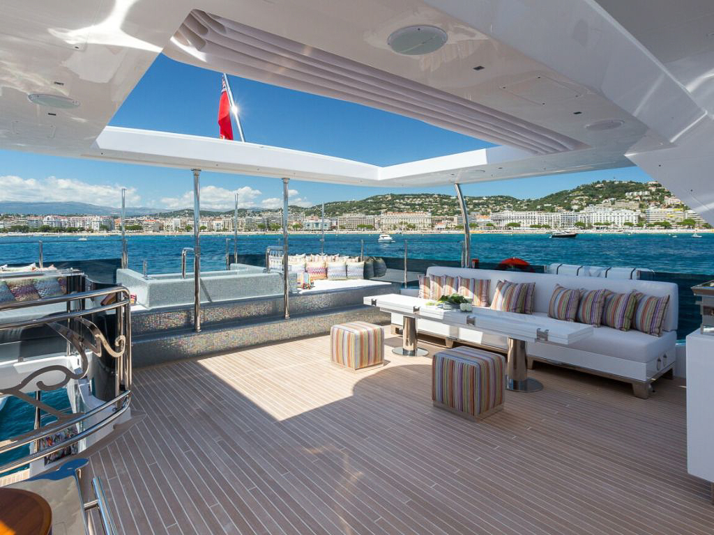 92 Benetti yacht stern with water toys