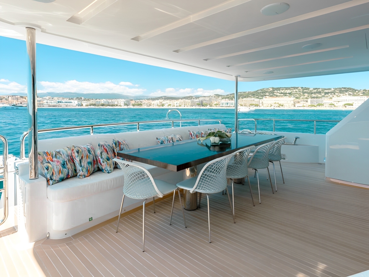 92 Benetti yacht interior salon with comfortable seating