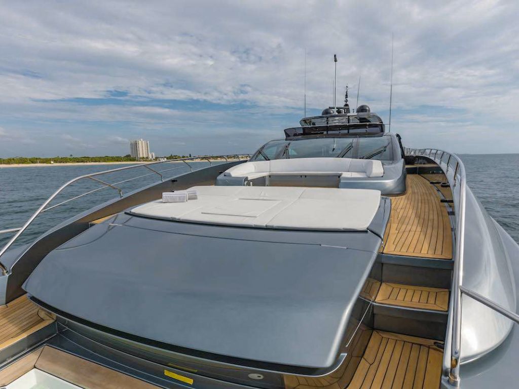 Luxurious main salon interior of the 110 Riva yacht