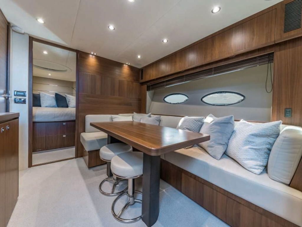 Aft deck of the 62 Princess yacht with dining table