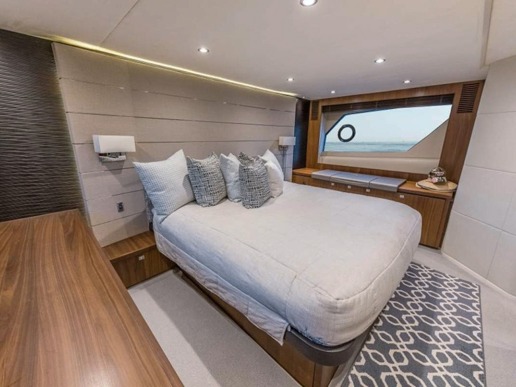 Stern of the 62 Princess yacht with tender and swimming platform