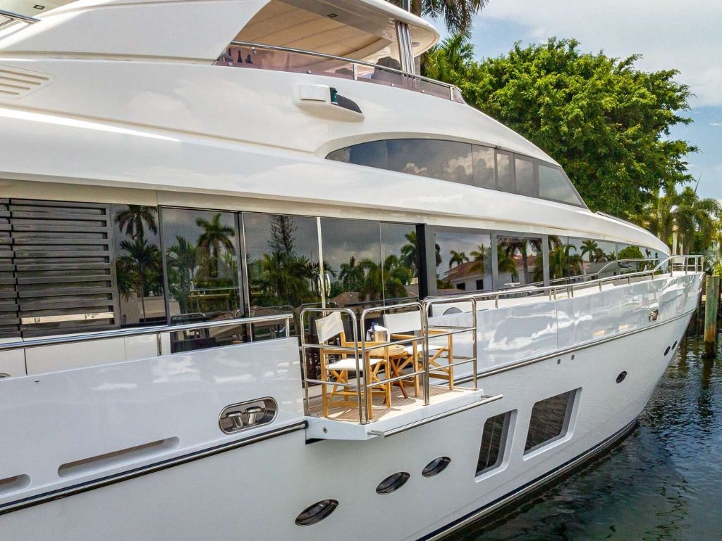 Luxury yacht 105 Princess cruising in turquoise waters