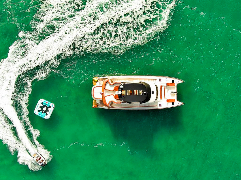 Rear deck and swimming platform of 62 Power Cat