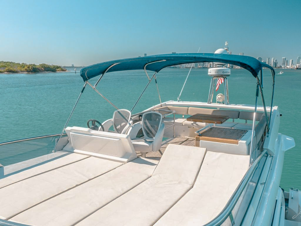 Rear exterior view of 55 Absolute yacht showing swimming platform