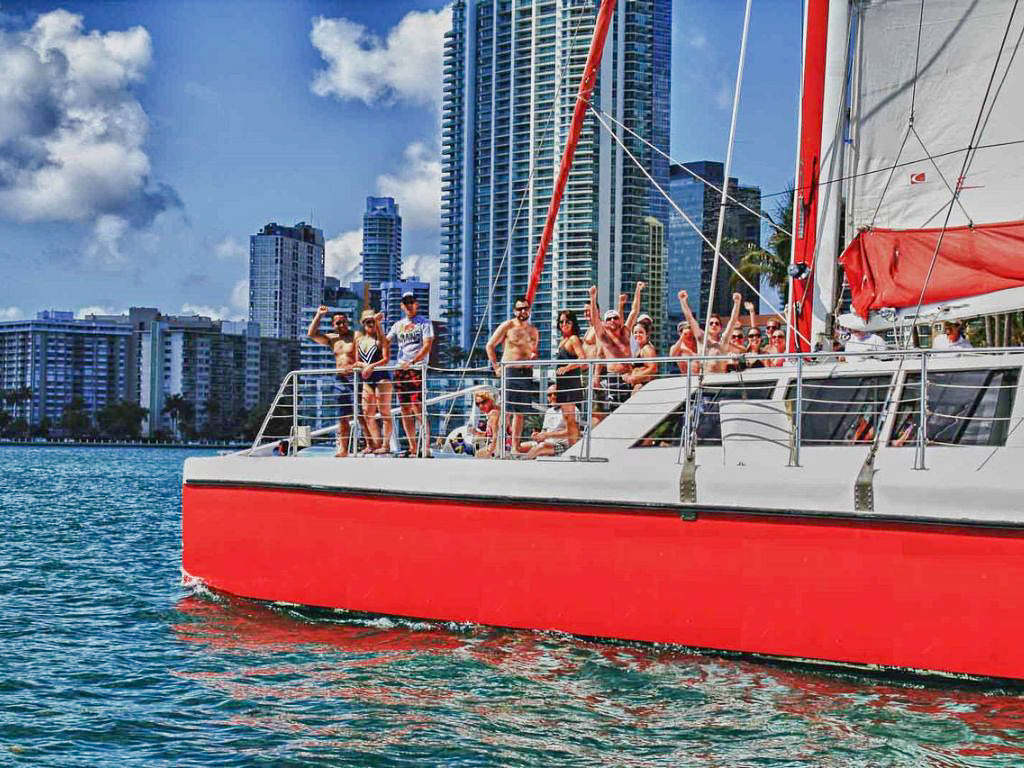 A wide shot of the 80 Sailing yacht with plenty of deck space