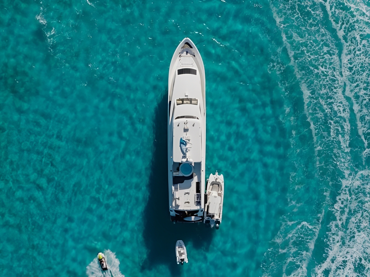 Luxurious 100ft Hargrave yacht cruising clear blue waters in The Bahamas for private charter