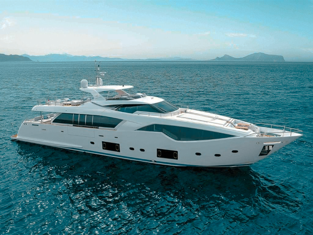 108 Ferretti II yacht interior master cabin