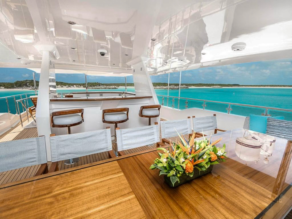 Water slide on 130 Westport yacht
