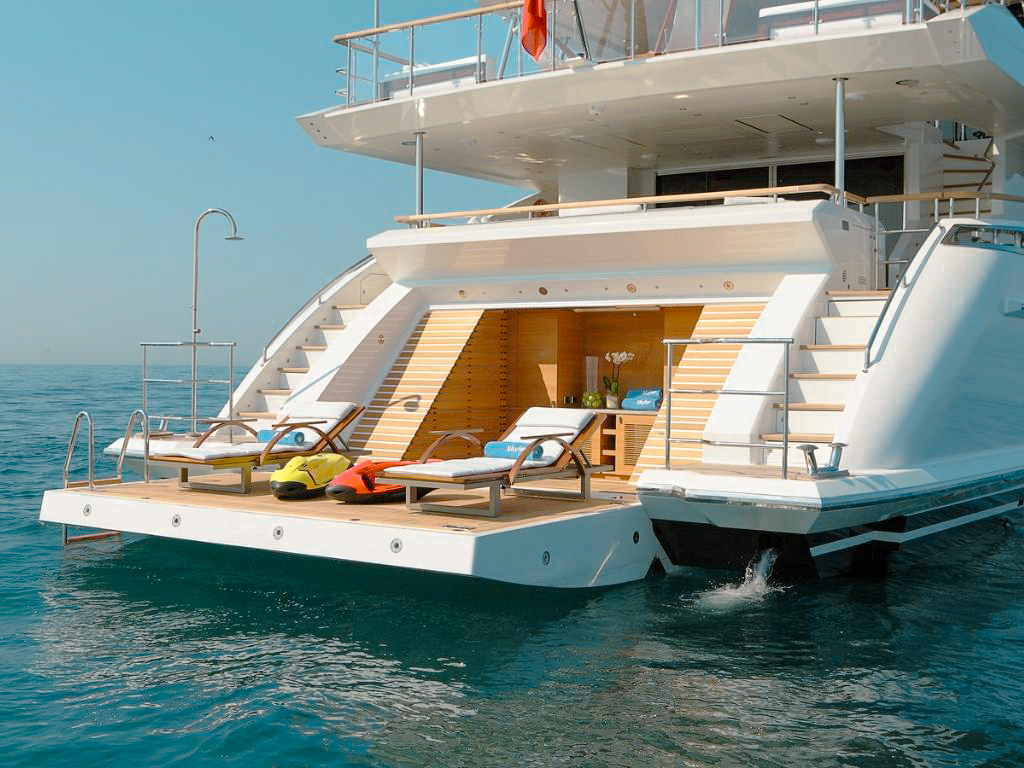 125 Benetti yacht exterior with open deck