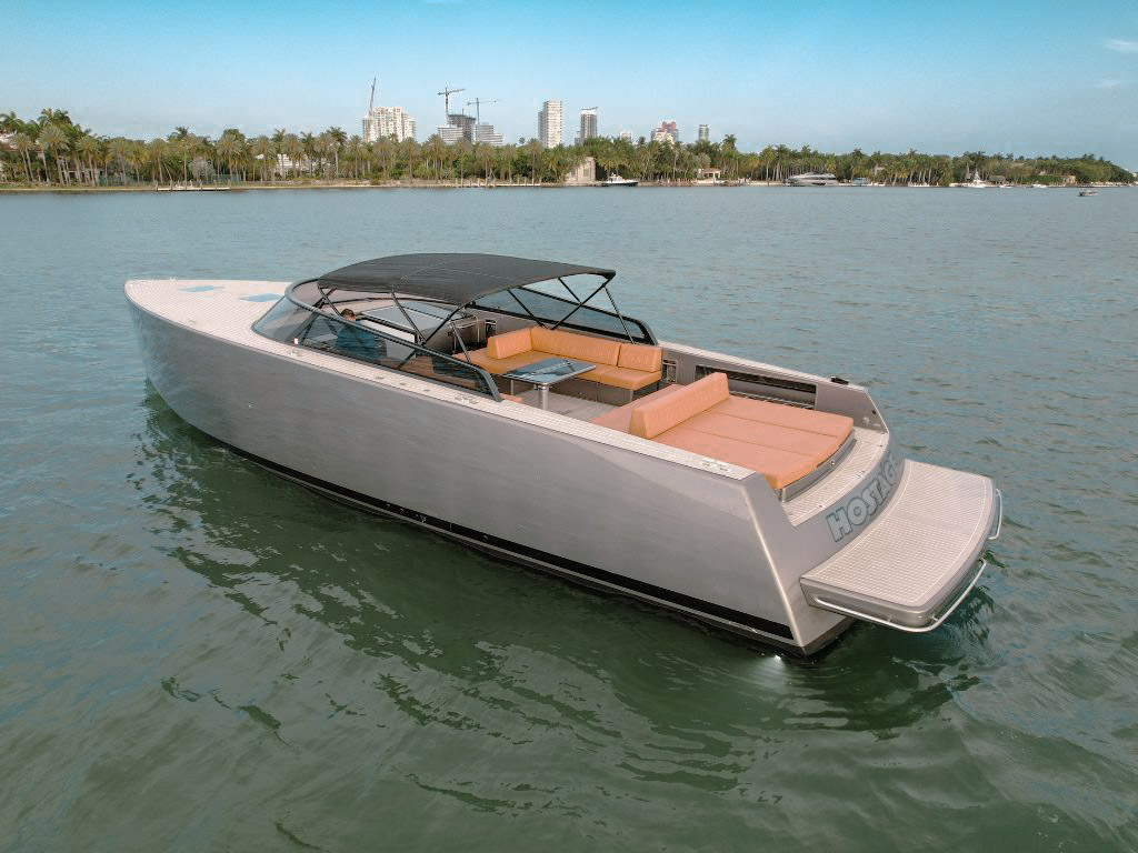 A group enjoying the deck of 55 Vandutch I yacht
