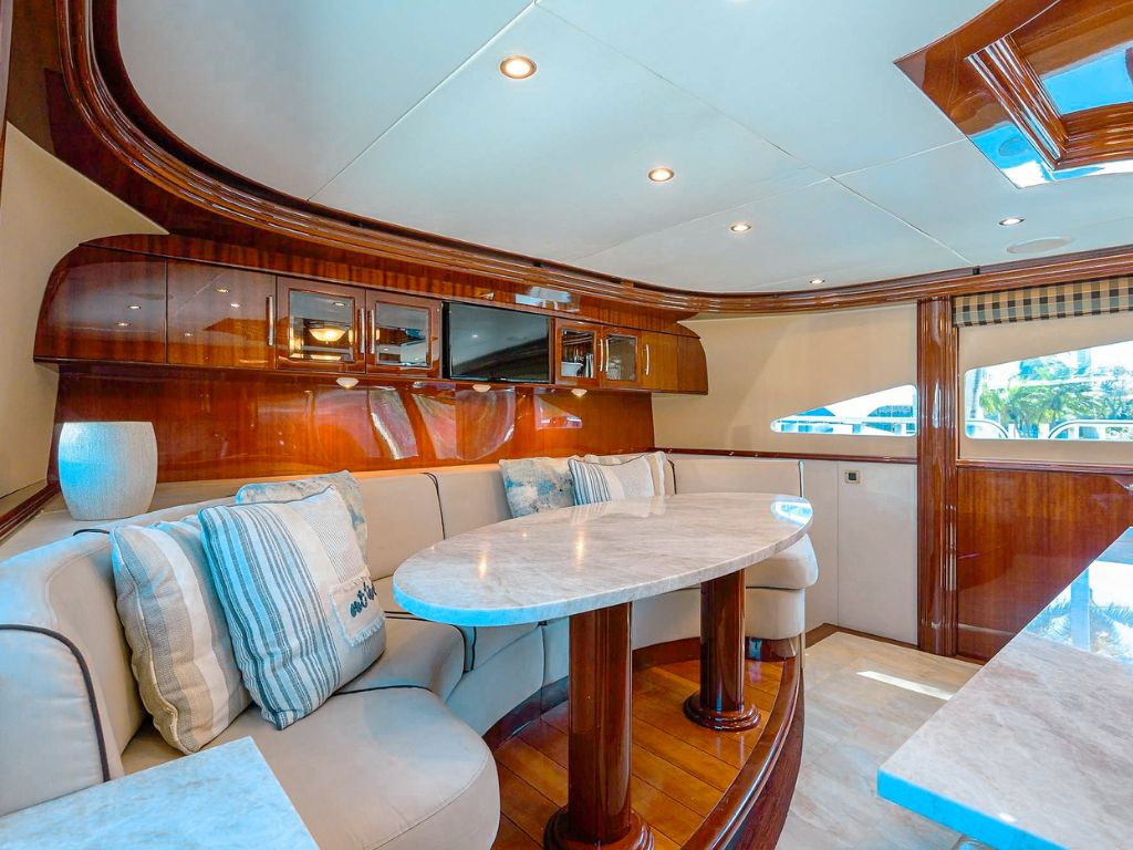 112 Lazarra yacht interior dining area
