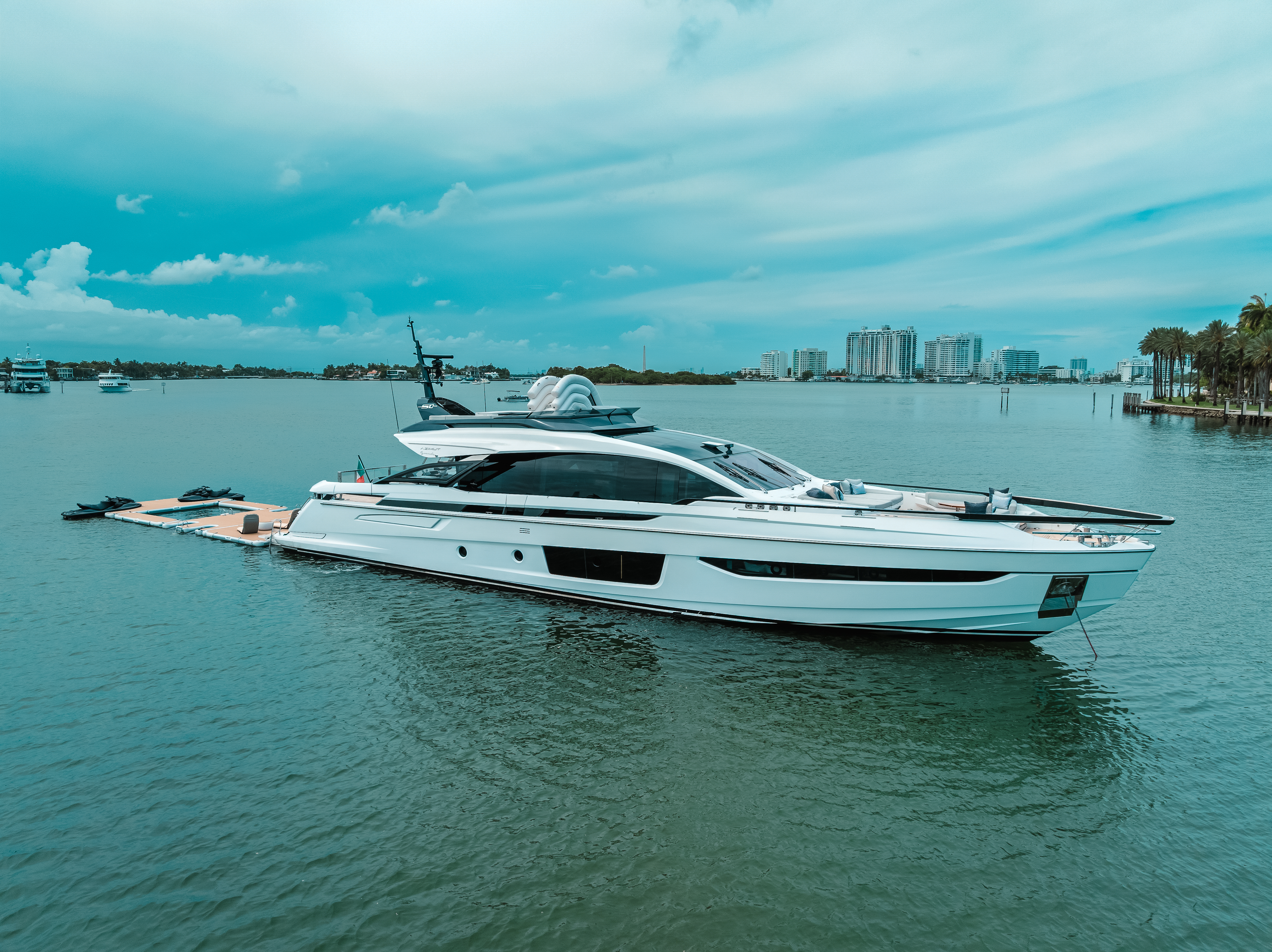 Exterior view of the 94 Azimut yacht in Miami